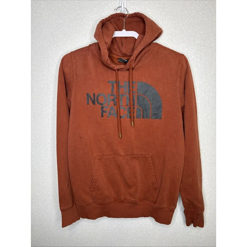The North Face Half Dome Pullover Hoodie Sweatshirt Mens Small S Burnt Orange